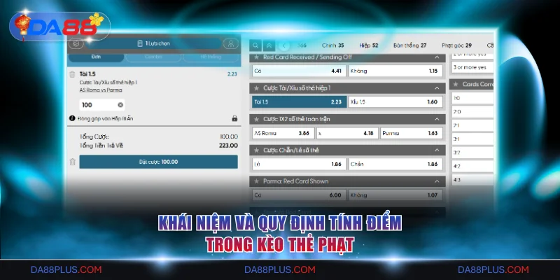 Khái niệm và quy định tính điểm trong kèo thẻ phạt