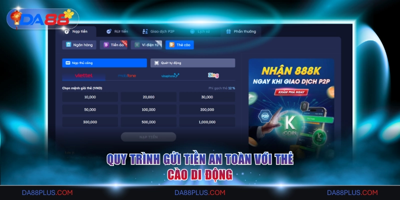 Quy định hạn mức mỗi khi giao dịch gửi tiền tại nhà cái