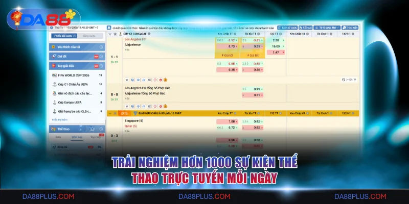 Trải nghiệm hơn 1000 sự kiện thể thao trực tuyến mỗi ngày